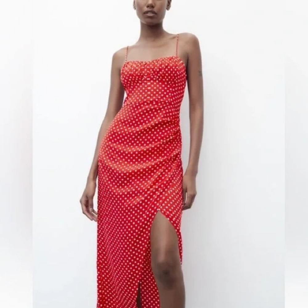 Red polka dot dress from Zara. Only worn once.